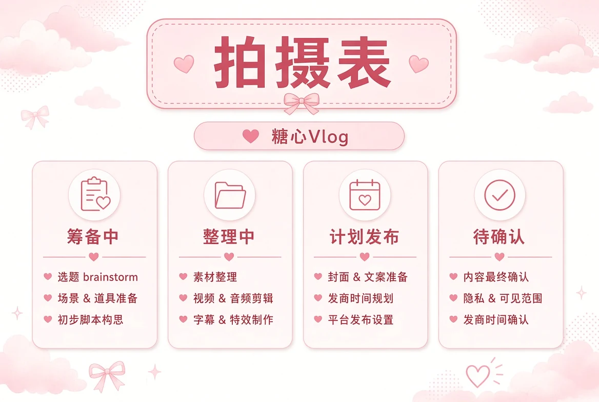 拍摄表与影像整理状态